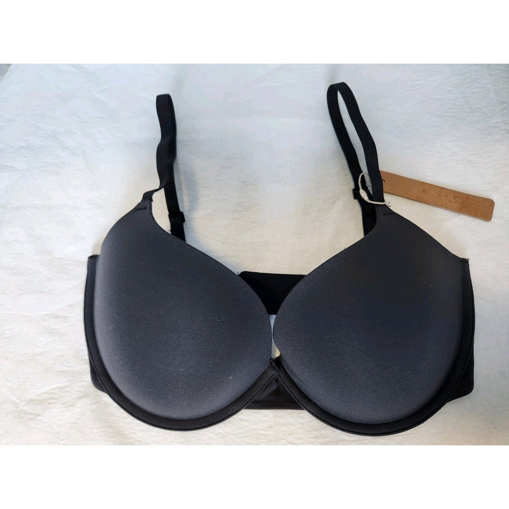 New Skims 32DD Fits Everybody Push Up Demi Underwire Bra Onyx NWT BR-UWR-2295